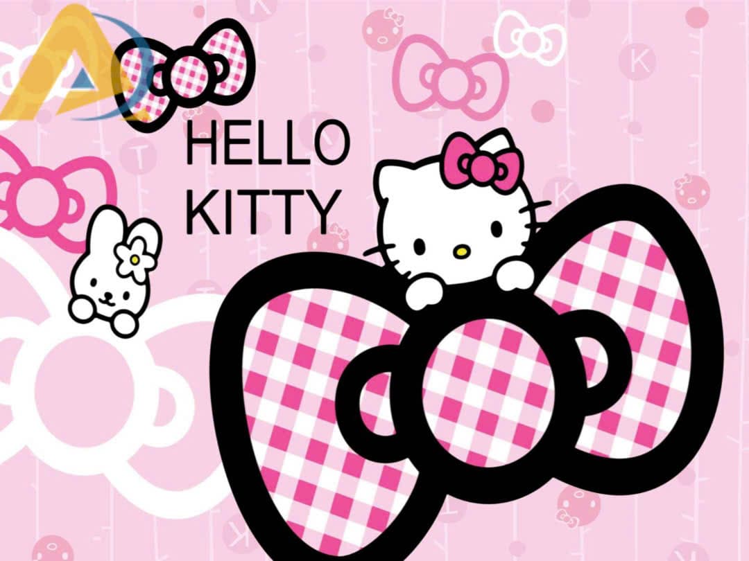 Tranh dán tường hello kitty cái nơ