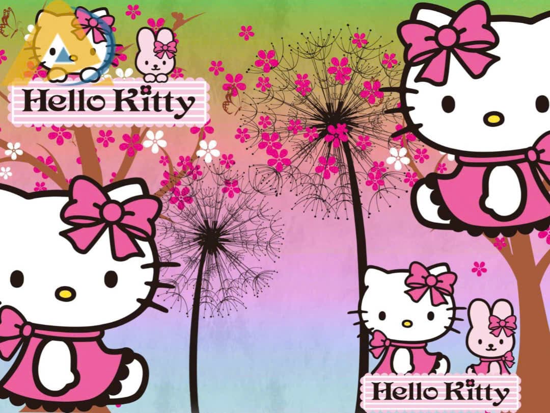 Tranh dán tường hello kitty hoa bồ công anh