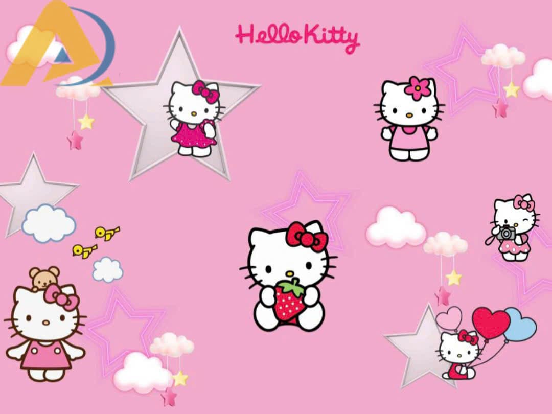 Tranh dán tường hello kitty ngôi sao