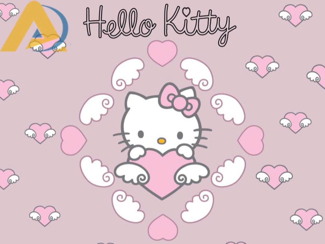 Tranh dán tường hello kitty ôm tim