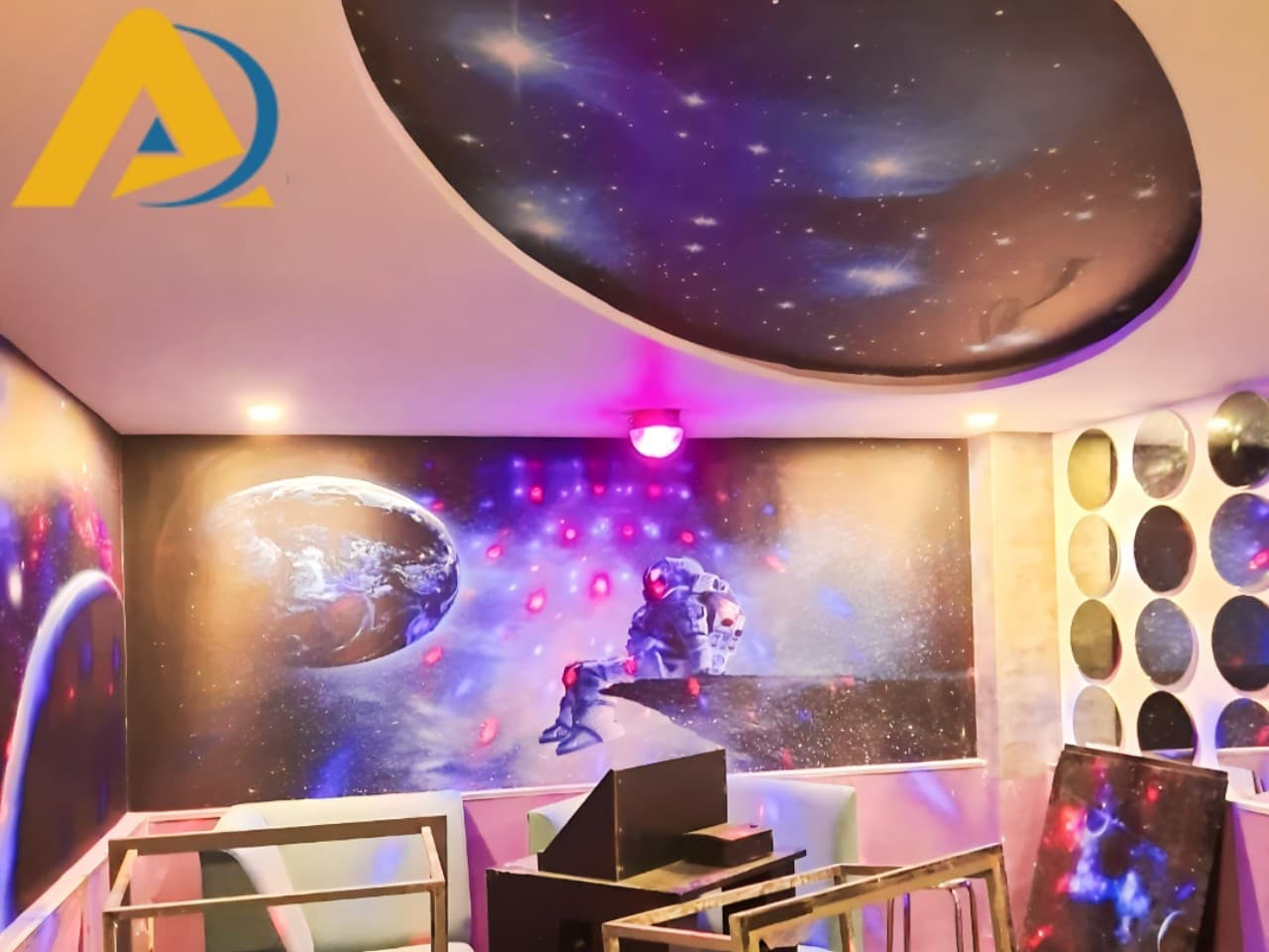 Tranh dán tường 3D không gian cho karaoke nổi bật