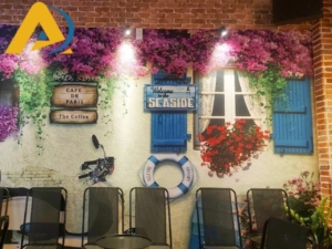 Mẫu tranh dán tường cho quán cafe hiện đại