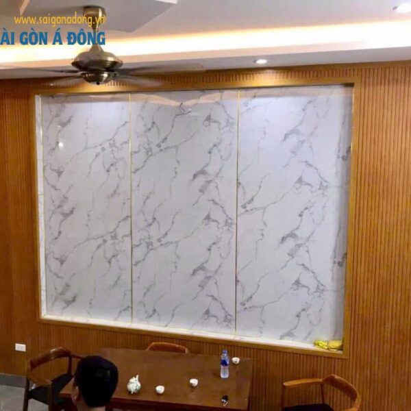 Tấm nhựa ốp tường pvc phối lam sóng
