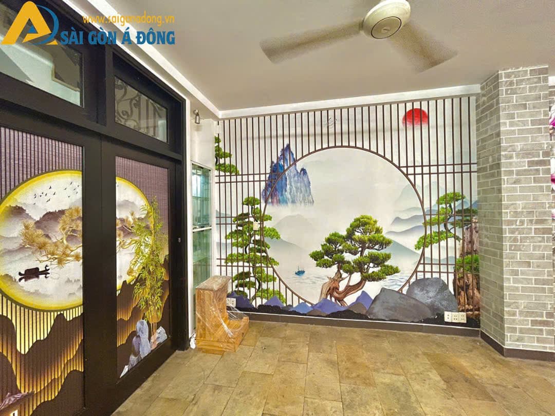 Điểm nhấn tranh dán tường cho spa đông y