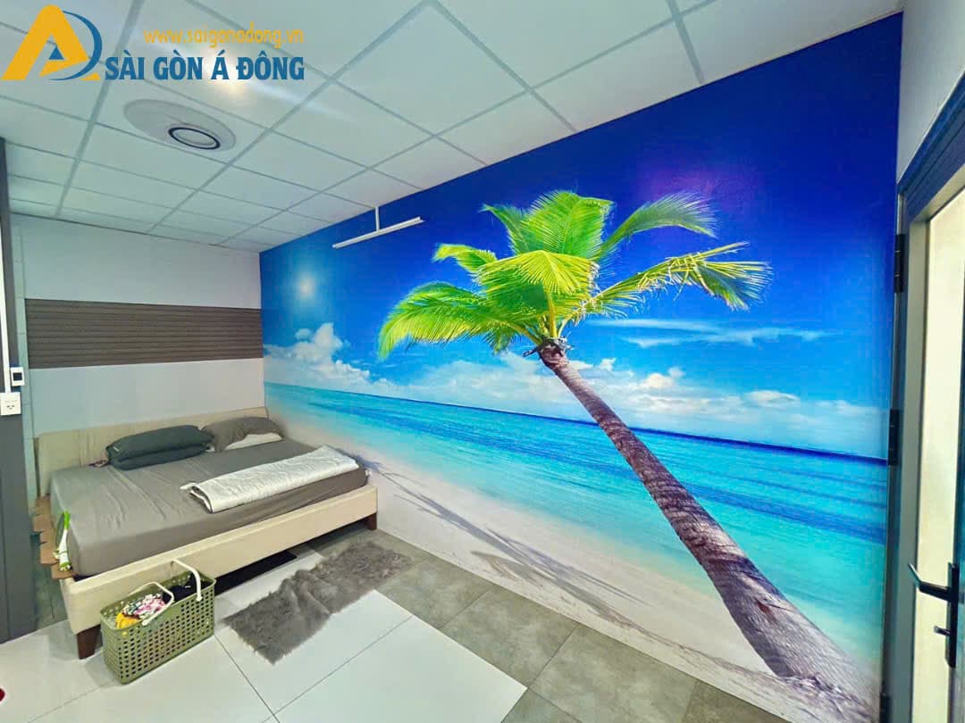 Tranh dán tường 3D cảnh biển cho phòng ngủ