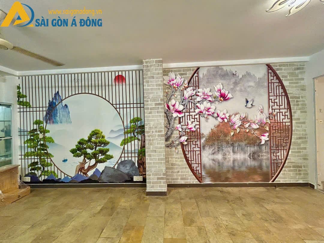 Tranh dán tường cho phòng khách spa đông y